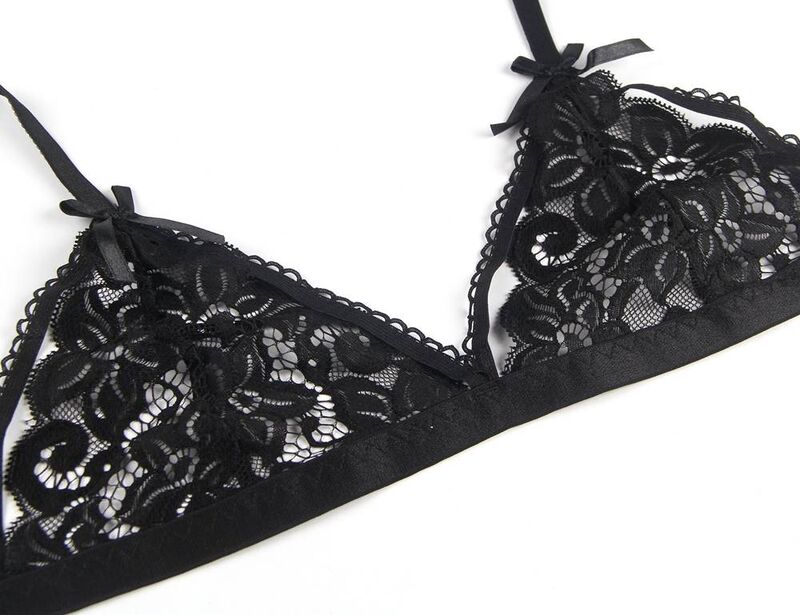 SUBBLIME - 3-PIECE SET BRA + GARTER BELT + THONG S/M