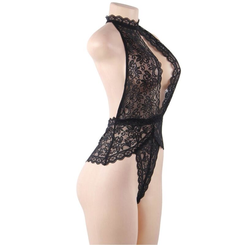 SUBBLIME - LACE TEDDY DEEP NECKLINE S/M