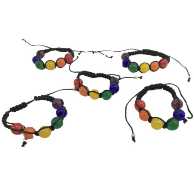 PRIDE - LARGE BEAD BRACELET WITH LGBT FLAG