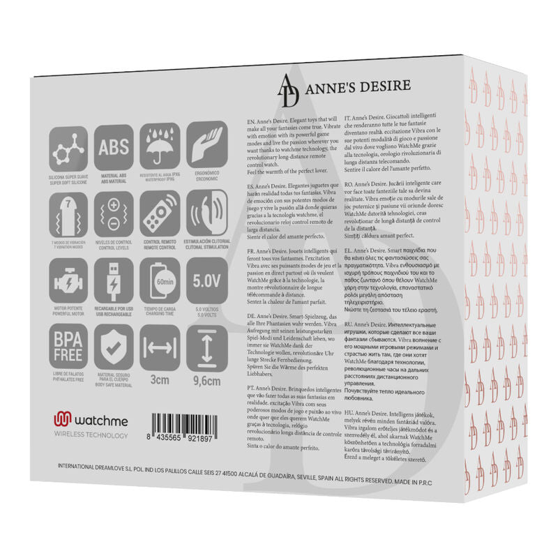 ANNE'S DESIRE - PLEASURE PANTY WITH WATCHME TECHNOLOGY, BLACK/GOLD