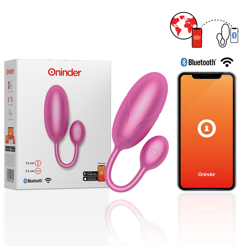 ONINDER - TOKYO PINK VIBRATING EGG 7.5 X 3.2 CM - FREE APP