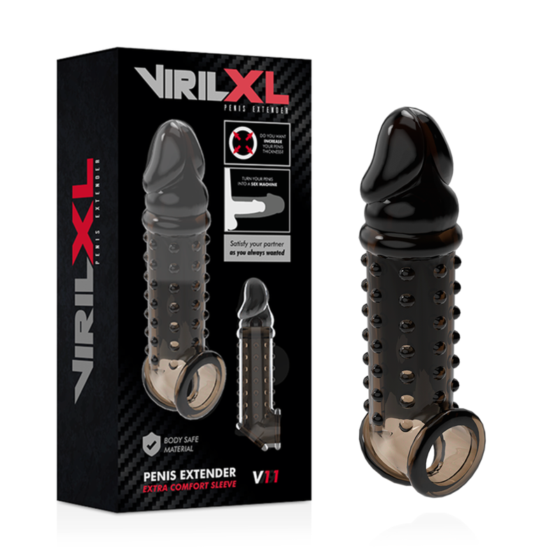 VIRILXL - V11 PENIS EXTENSION AND SLEEVE BLACK