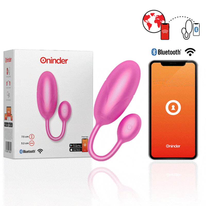ONINDER - TOKYO PINK VIBRATING EGG 7.5 X 3.2 CM - FREE APP