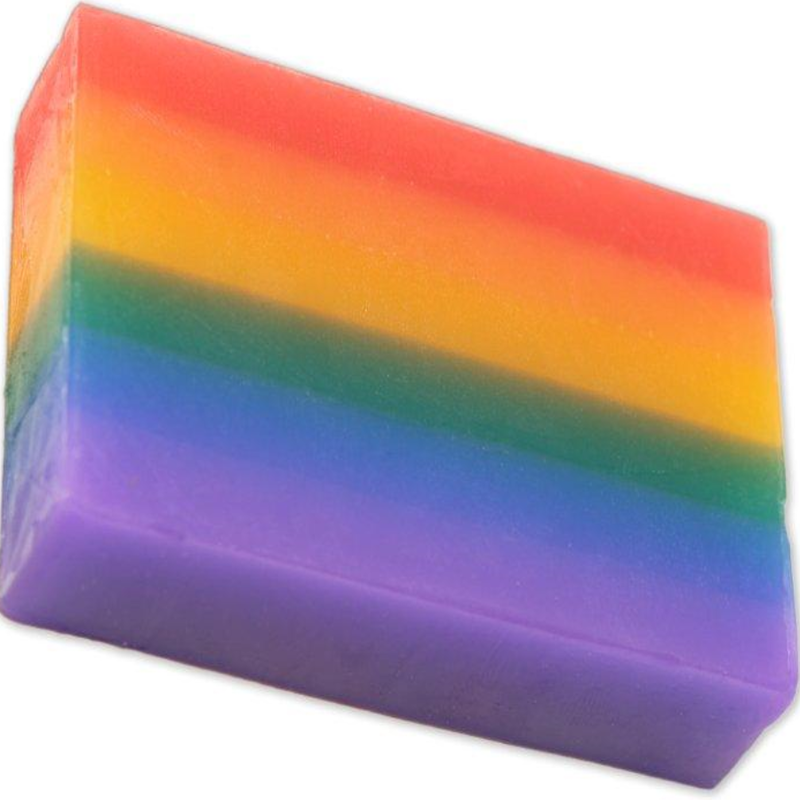 PRIDE - FRUITY-SCENTED SHINE SOAP WITH WHITE CERAMIC SOAP DISH