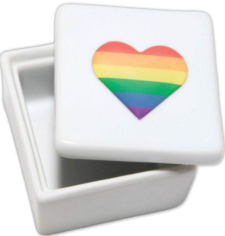 PRIDE - SQUARE JEWELRY BOX WITH LGBT HEART