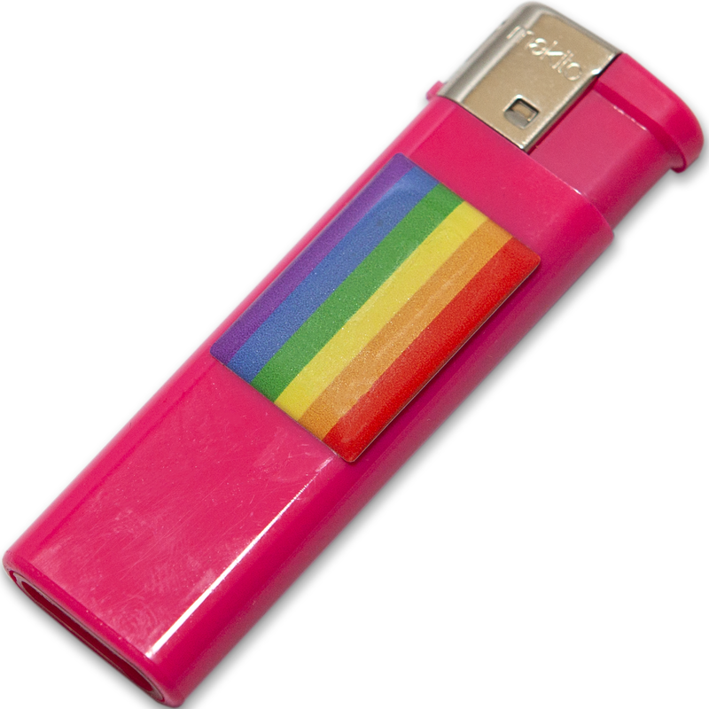 PRIDE - FUSCIA LIGHTER WITH LGBT FLAG