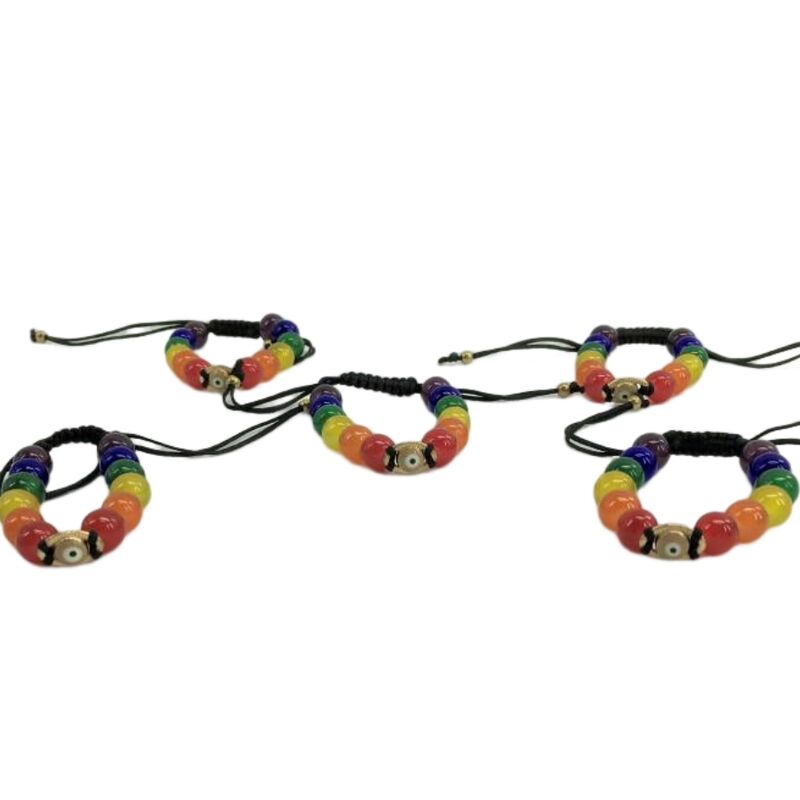 PRIDE - Bracelet with Evil Eye and LGBT Flag
