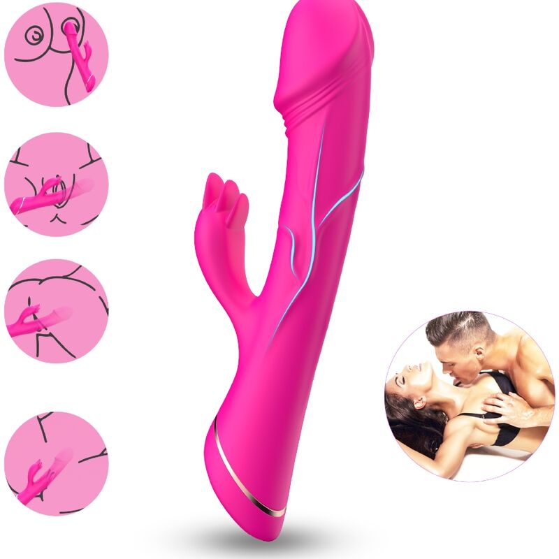 ARMONY - FUCHSIA SILICONE RABBIT VIBRATING DILDO