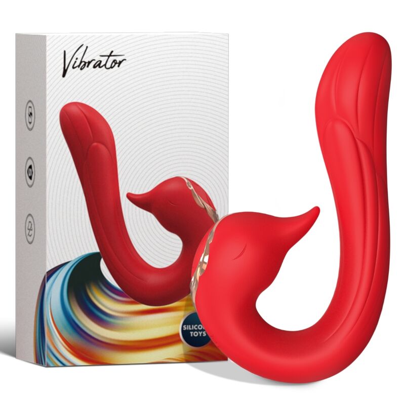 ARMONY - MULTI-POSITION VIBRATING DOLPHIN &amp; HEAT EFFECT RED