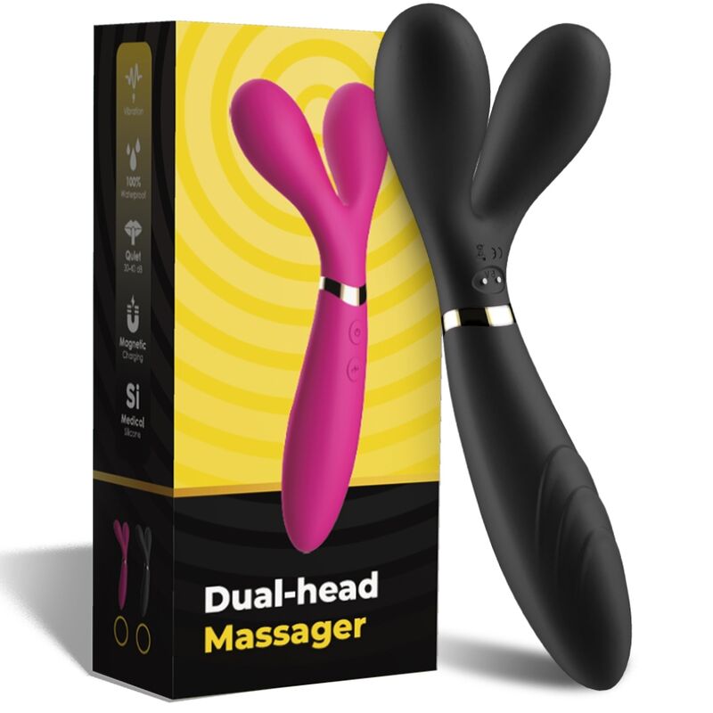 ARMONY - Y-WAND MASSAGER &amp; VIBRATOR DOUBLE HEAD BLACK