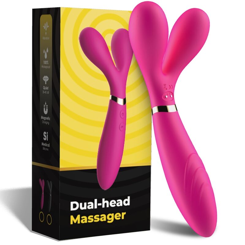 ARMONY - Y-WAND MASSAGER &amp; VIBRATOR DOUBLE HEAD FUCHSIA