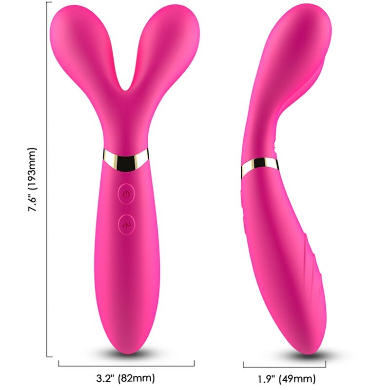 ARMONY - Y-WAND MASSAGER &amp; VIBRATOR DOUBLE HEAD FUCHSIA