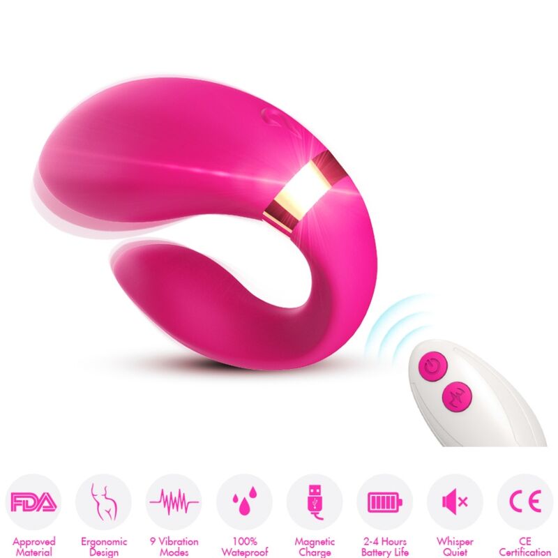 ARMONY - CRESCENT COUPLE VIBRATOR REMOTE CONTROL FUCHSIA