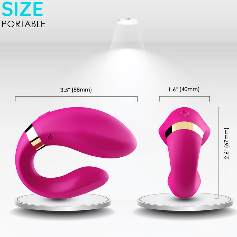 ARMONY - CRESCENT COUPLE VIBRATOR REMOTE CONTROL FUCHSIA
