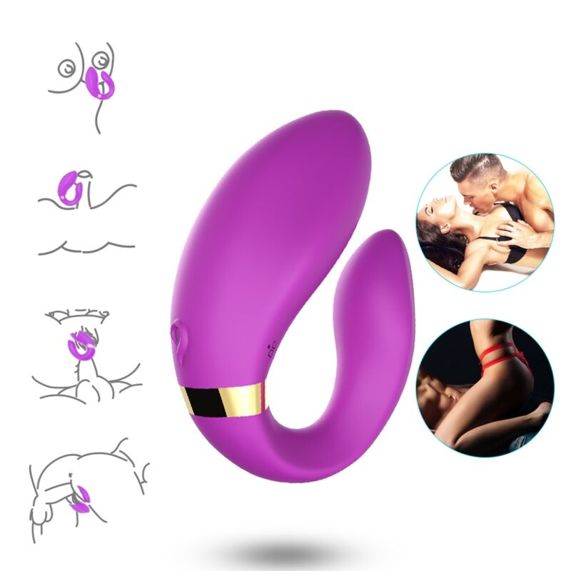 ARMONY - CRESCENT COUPLE VIBRATOR REMOTE CONTROL VIOLET