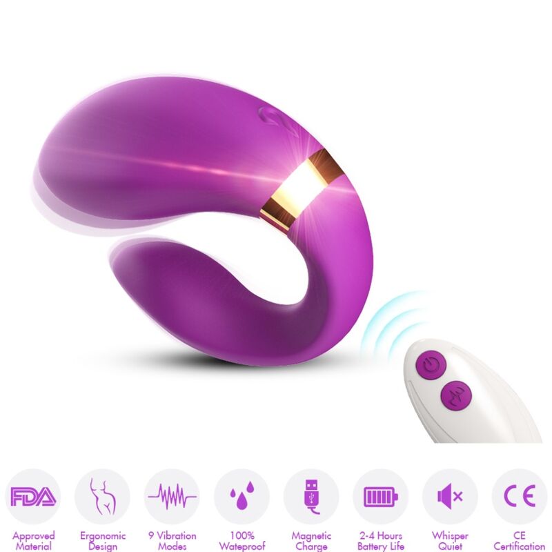 ARMONY - CRESCENT COUPLE VIBRATOR REMOTE CONTROL VIOLET