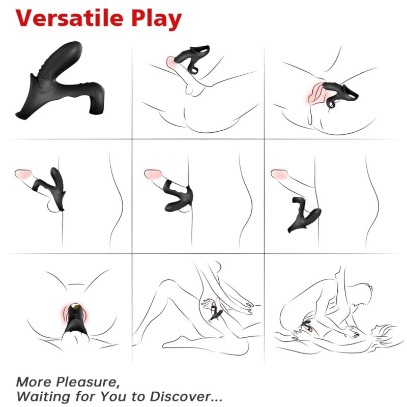 ARMONY - RANGER DOUBLE VIBRATING RING FOR COUPLE, BLACK