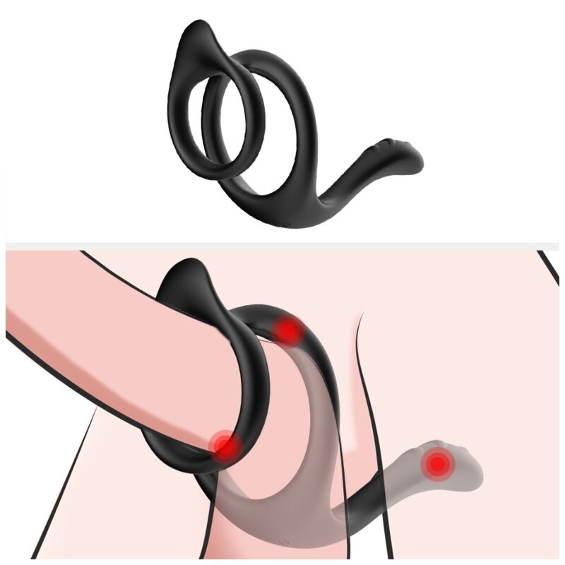 ARMONY - TAIL BLACK DOUBLE ANAL RING