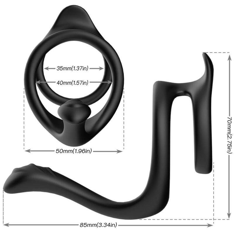 ARMONY - TAIL BLACK DOUBLE ANAL RING