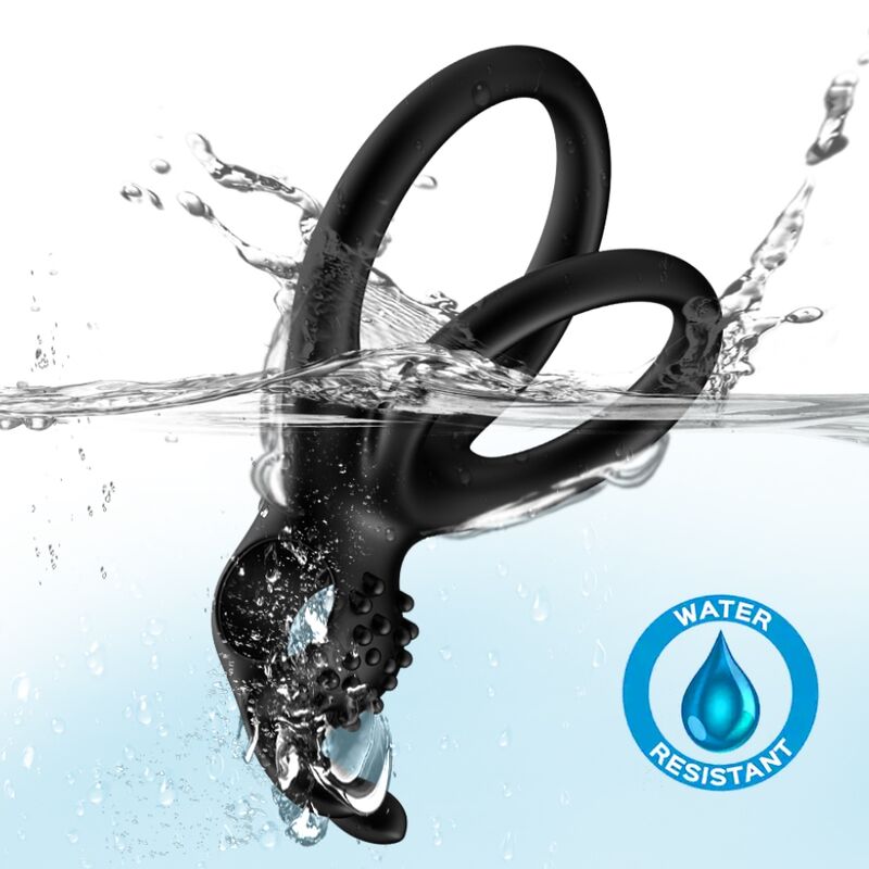 ARMONY - TRAVELER DOUBLE VIBRATING RING FOR COUPLE RABBIT BLACK