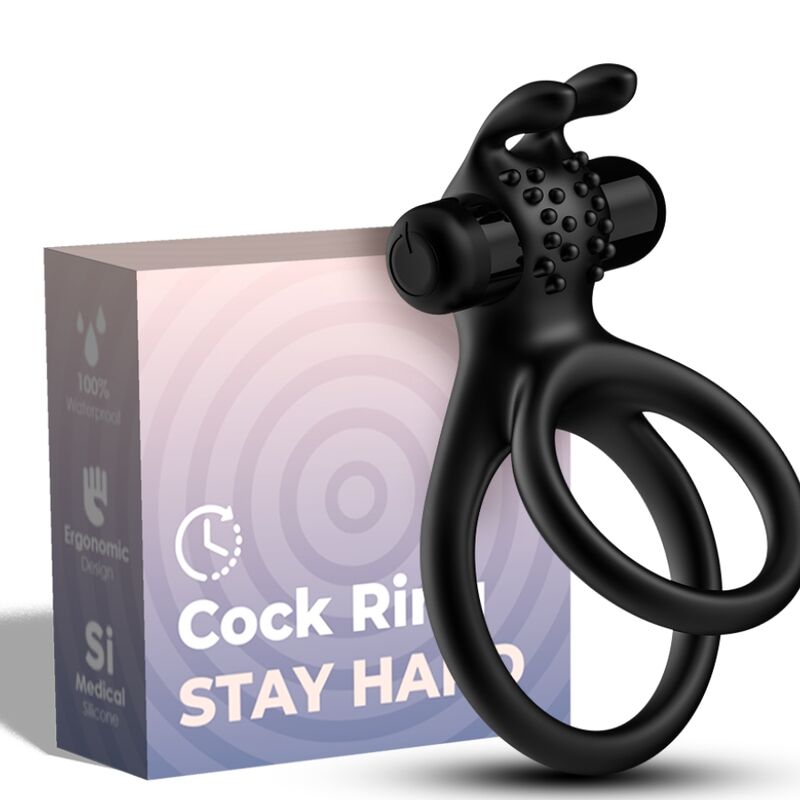 ARMONY - TRAVELER DOUBLE VIBRATING RING FOR COUPLE RABBIT BLACK
