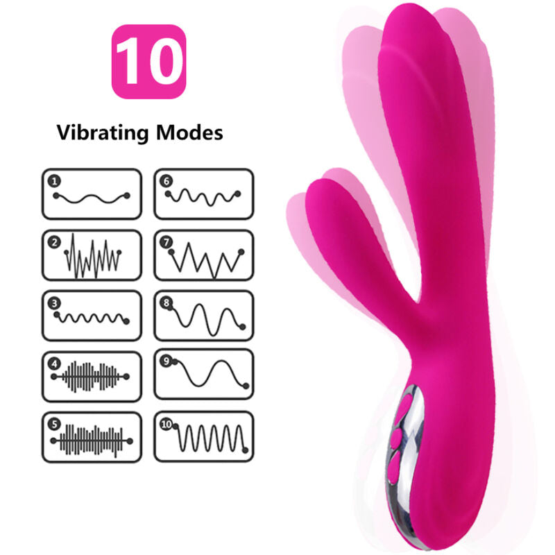 ARMONY - FLEXIBLE VIBRATOR &amp; STIMULATOR WITH FUCHSIA HEAT EFFECT