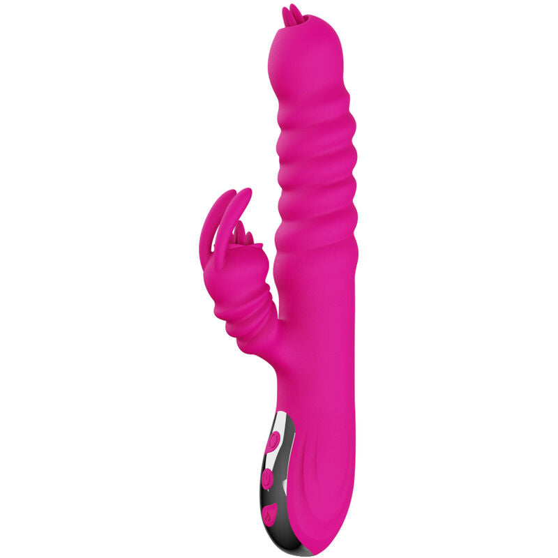 ARMONY - MULTIFUNCTIONAL RABBIT VIBRATOR DOUBLE TONGUE HEAT EFFECT FUCHSIA