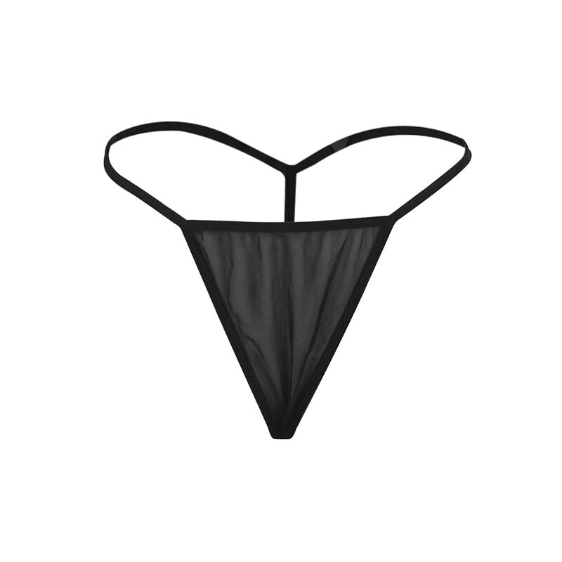 SUBBLIME - BABYDOLL TULLE FABRIC WITH LACE AND FLOWER DETAILS, BLACK S/M