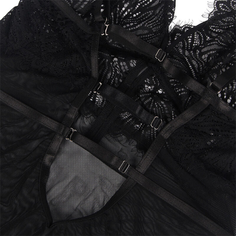 SUBBLIME - BLACK LACE BABYDOLL WITH ADJUSTABLE STRAPS S/M