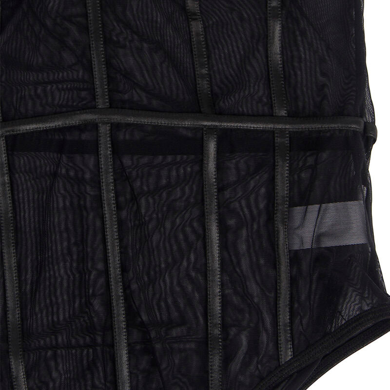 SUBBLIME - BLACK CHAIN ​​STRAP BODYSUIT S/M