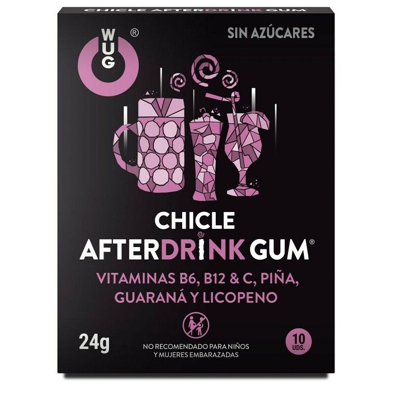 WUG GUM - AFTER DRINK HANGOVER CHEWING GUM 10 UNITS