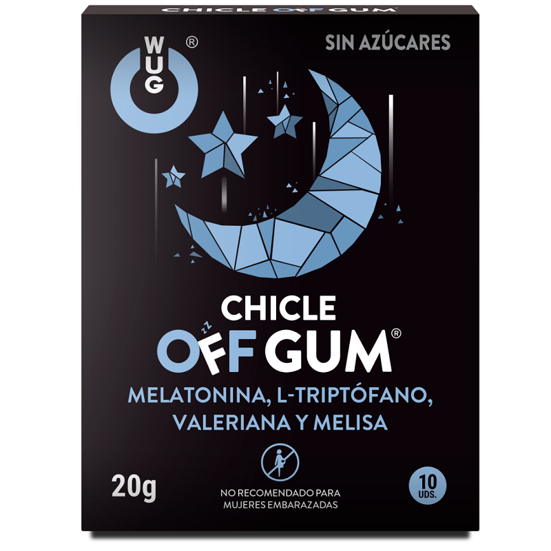 WUG GUM - OFF CHEWING GUM VALERIAN, TRYPTOPHAN, MELISSA AND MELATONIN 10 UNITS