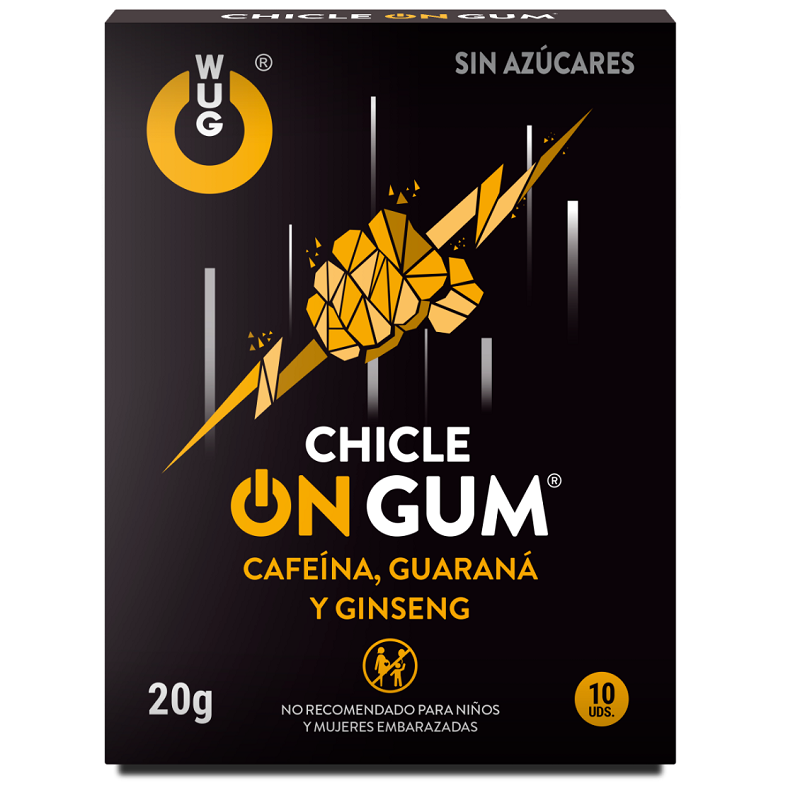 WUG GUM - ON CAFFEINE, GINSENG AND GUARANÁ GUM 10 UNITS