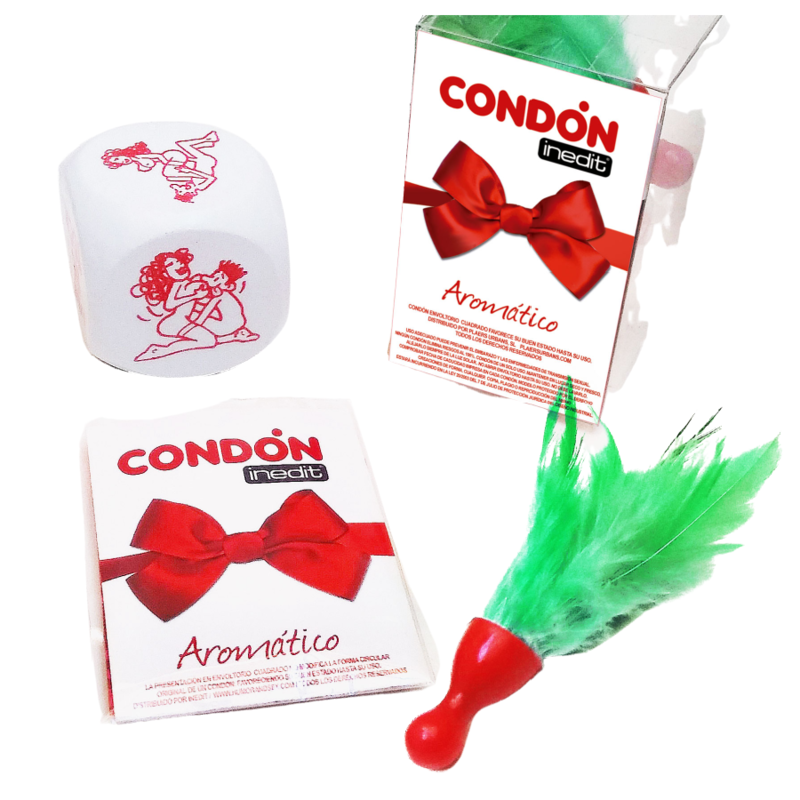 UNEDITED - GIFT BOX WITH BOW (DICE + CONDOM + PEN)